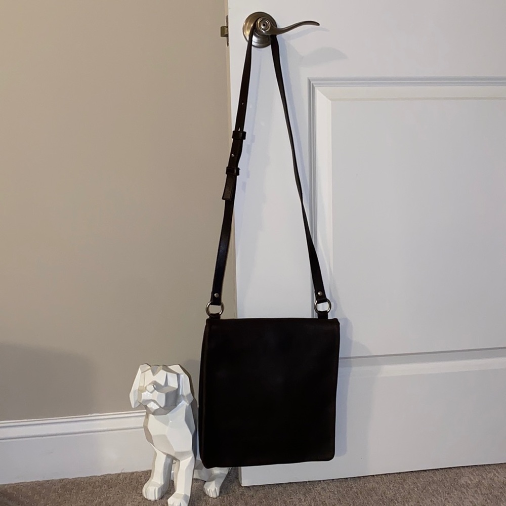 VINTAGE COACH satchel/crossbody chocolate brown - Picture 9 of 14